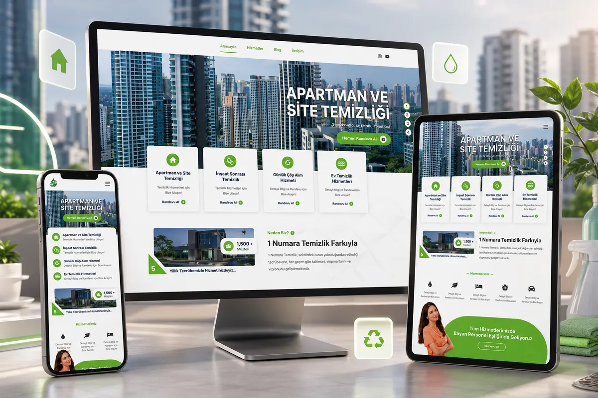1 Numara Temizlik web tasarım çalışması