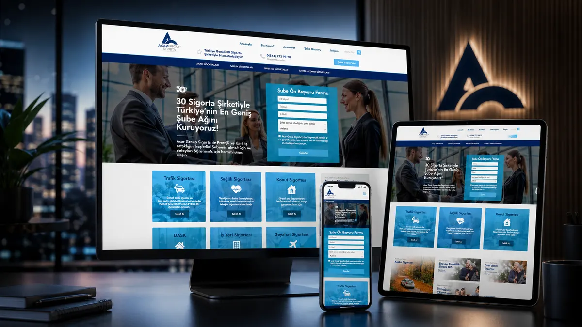 ACR Group Sigorta web tasarım çalışması