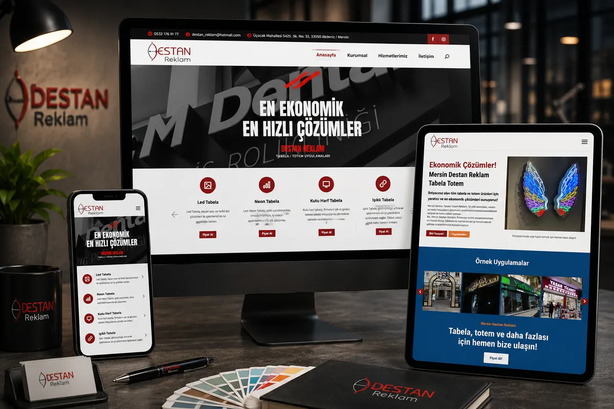 Destan Reklam web tasarım çalışması
