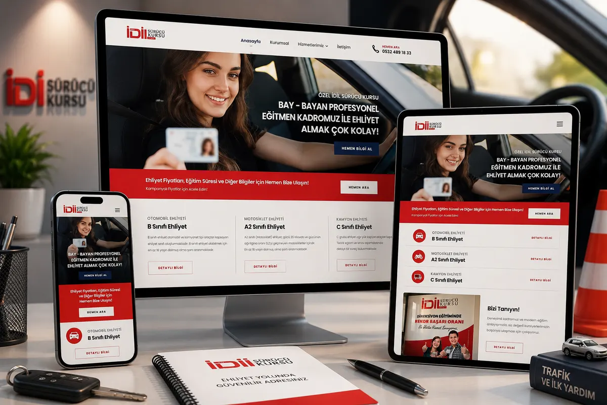 İdil Sürücü Kursu web tasarım çalışması