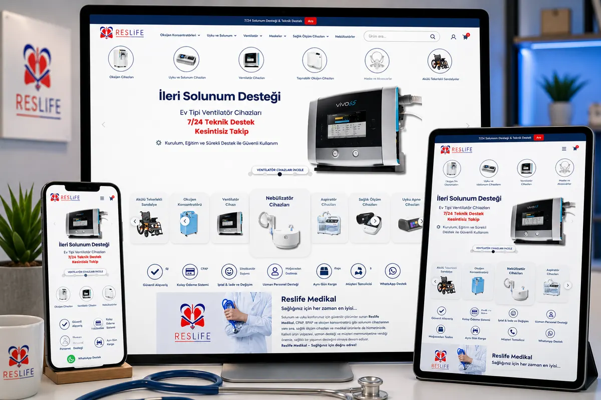 Reslife Medikal web tasarım çalışması