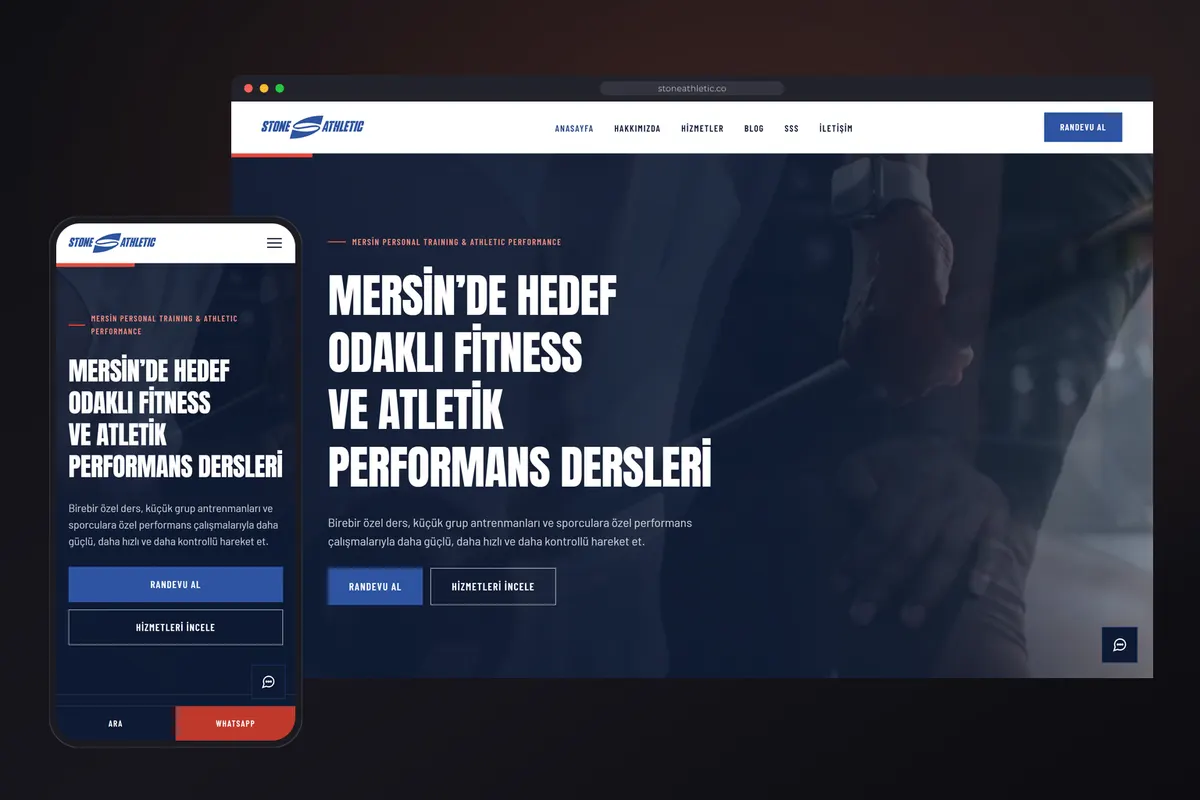 Stone Athletic — web tasarım çalışması (Kişisel Antrenman & Atletik Performans)