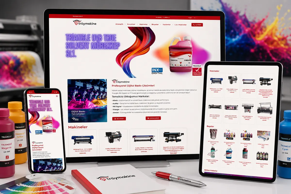 Troy Makina web tasarım çalışması