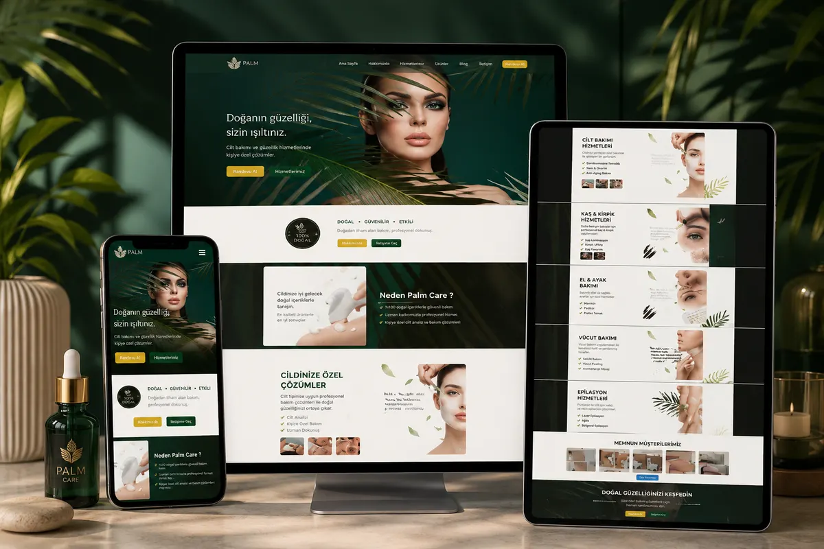 Yasemin Tüzün Güzellik Merkezi web tasarım çalışması